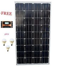 SOLAR PANEL (All Weather ) Mono 100Watts -18Volt +Free Solar Contoller +3 Pieces 12v LED Bulbs
